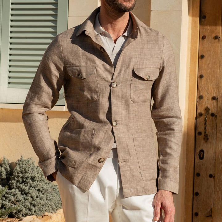 Herren lässige Jacke mit strukturiertem Design und praktischen Taschen Echoarchiv
