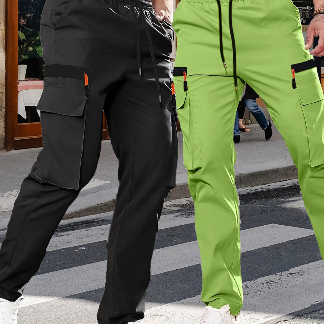 Herren Utility-Cargohose im Joggerstil mit elastischem Bund und Multifunktions-Taschen Echo Archiv