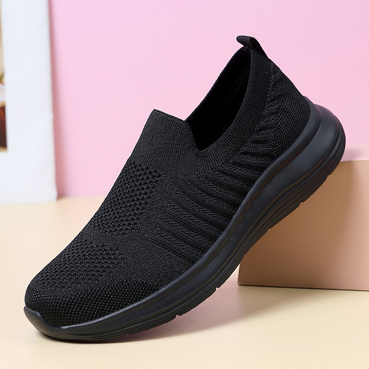 Damen nan atmungsaktiver Strick-Slipper mit viskoelastischer Innensohle und flexibler Gummilaufsohle Echo Archiv
