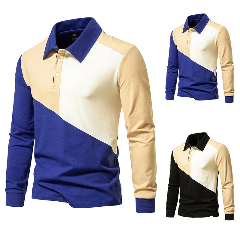 Herren Poloshirt mit modernem Farbblockdesign und komfortablem Schnitt Echoarchiv