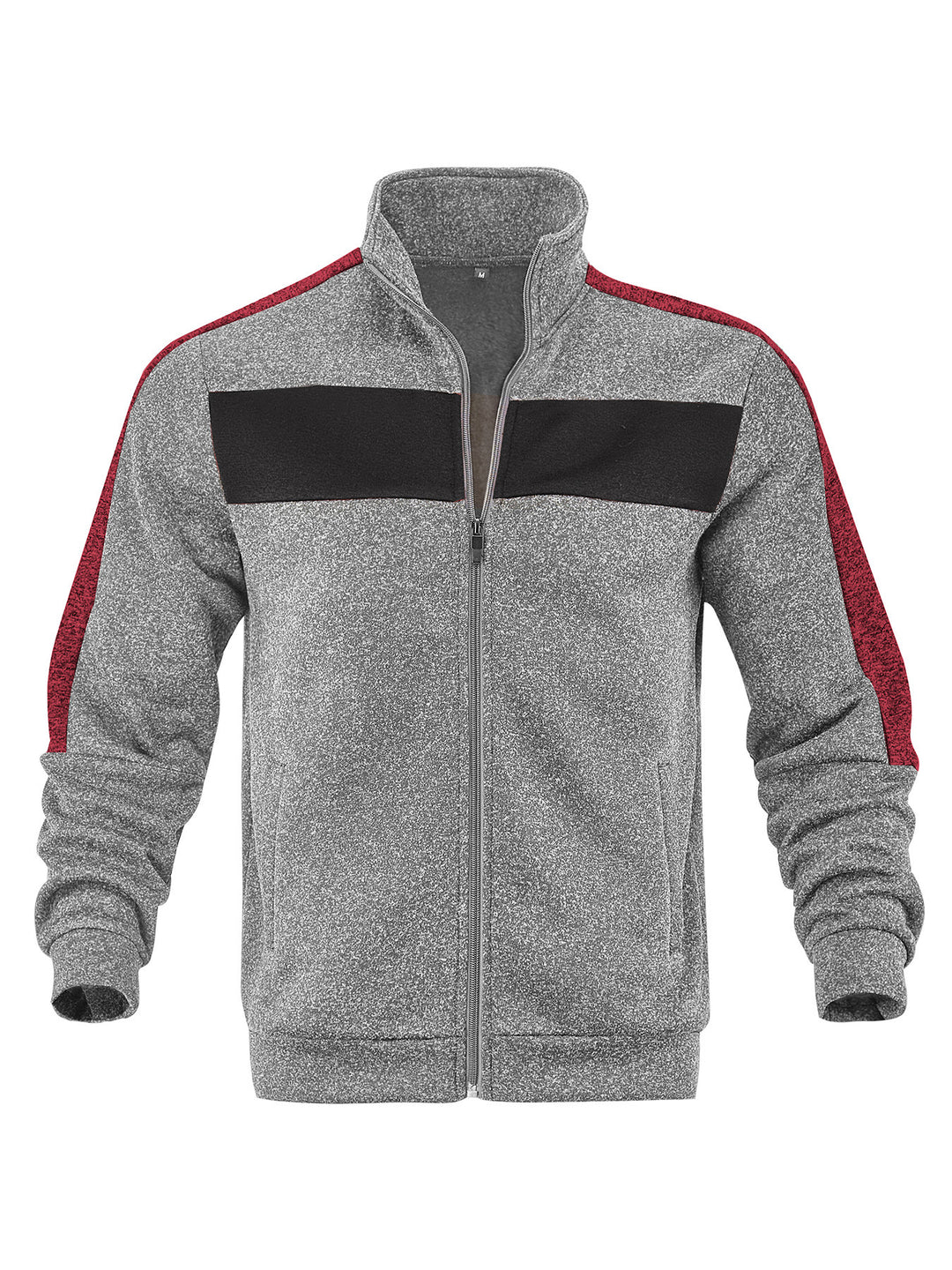 Herren Sportliche Fleecejacke mit hohem Kragen und reflektierenden Akzenten Echoarchiv