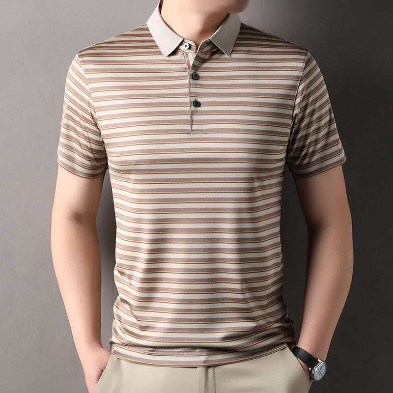 Herren Poloshirt mit atmungsaktiver Komforttechnologie und modernem Streifenmuster Echoarchiv