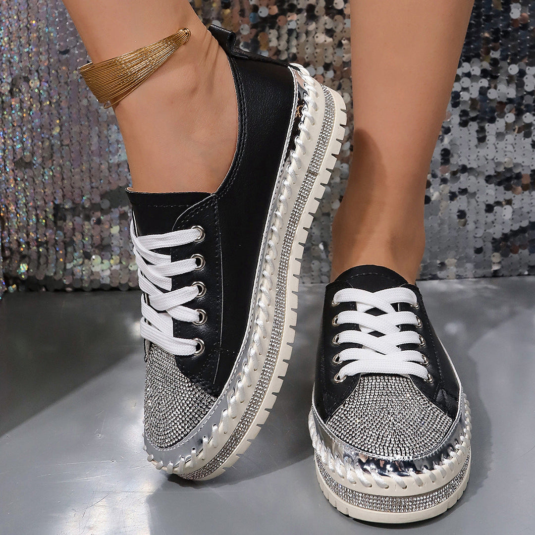 Damen Glamouröse Sneaker mit funkelndem Strass und trendiger Profilsohle Echo Archiv