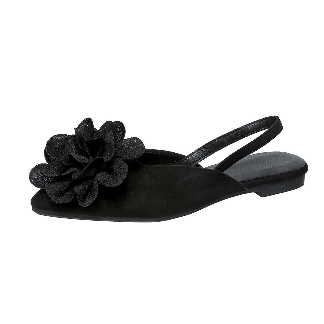 Damen Slingback-Mules mit spitzer Zehenpartie und großer Blumenapplikation Echo Archiv