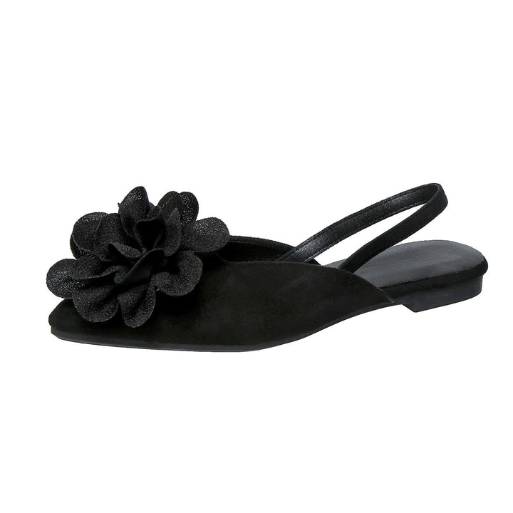 Damen Slingback-Mules mit spitzer Zehenpartie und großer Blumenapplikation Echo Archiv