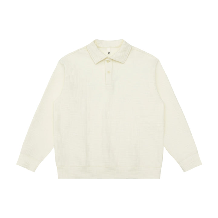 Unisex Waffelstrick-Poloshirt mit Polokragen und Halbknopfleiste Echoarchiv