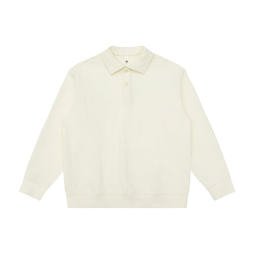 Unisex Waffelstrick-Poloshirt mit Polokragen und Halbknopfleiste Echoarchiv