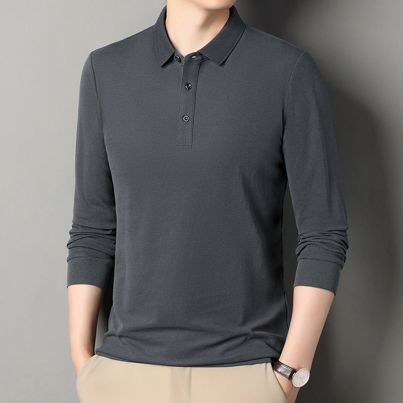Herren Langarm‑Polo aus atmungsaktivem Baumwoll‑Stretch mit feinem Polokragen Echo Archiv