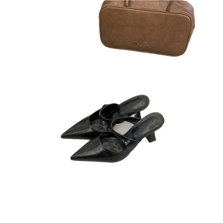 Damen Spitz zulaufende Mule mit Fersenriemchen und skulpturiertem mittelhohem Absatz Echo Archiv