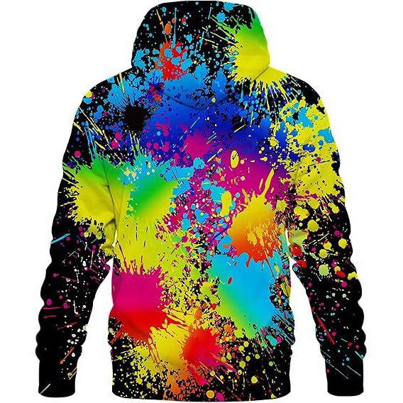 Damen Farbenfroher Hoodie mit kreativen Spritzmotiven Echoarchiv