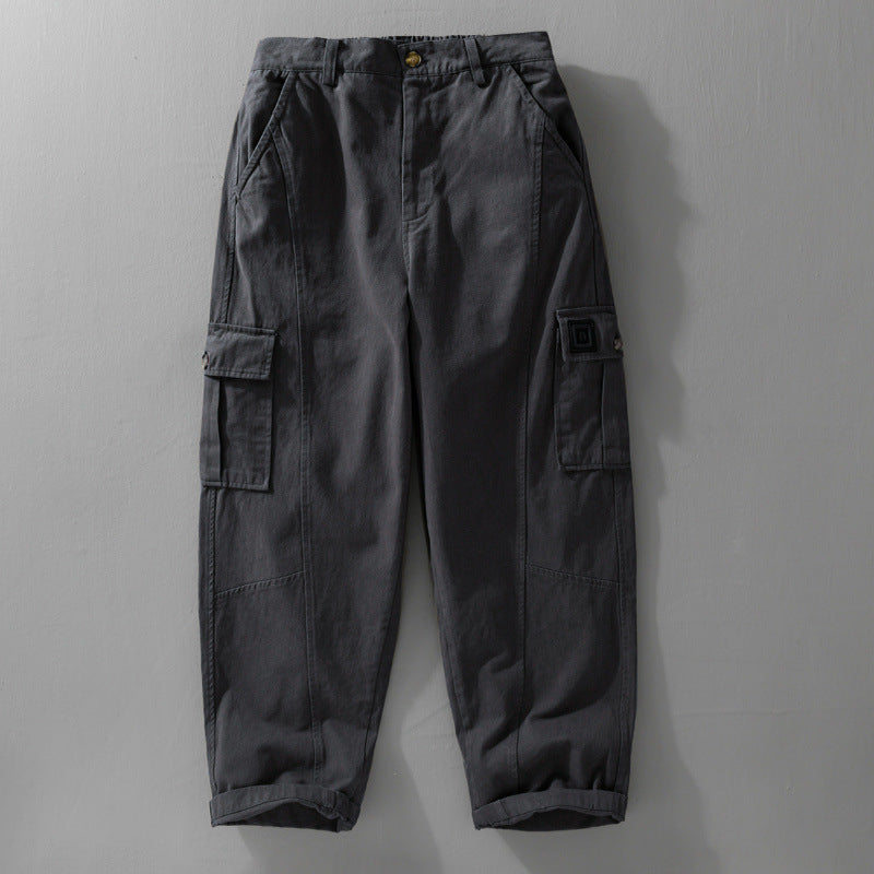 Herren Utility-Cargo-Hose aus Baumwoll-Twill mit aufgesetzten Beintaschen und relaxed Tapered Fit Echoarchiv