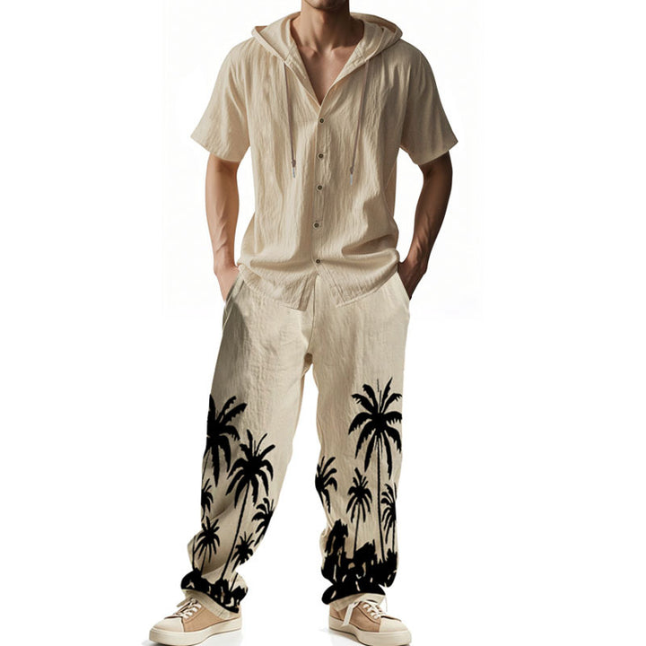 Herren lässiges Hooded Shirt und komfortable Strandhose Set Echoarchiv