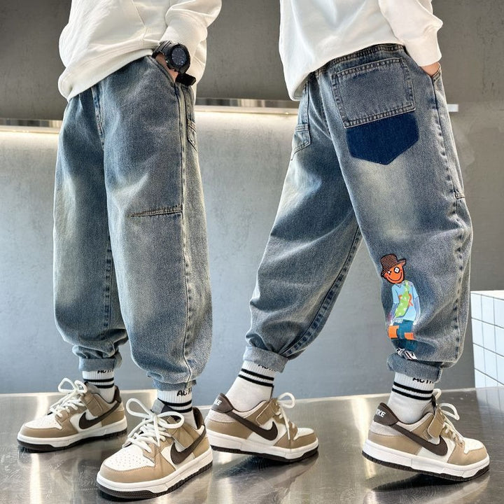 Herren lässige Baggy-Jeans mit farbigen Applikationen Echo Archiv