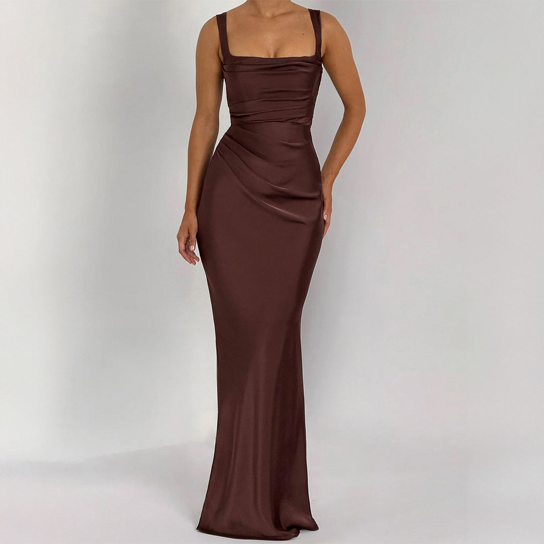 Damen Maxikleid mit elegantem Quadrat-Ausschnitt und figurformendem Design Echo Archiv