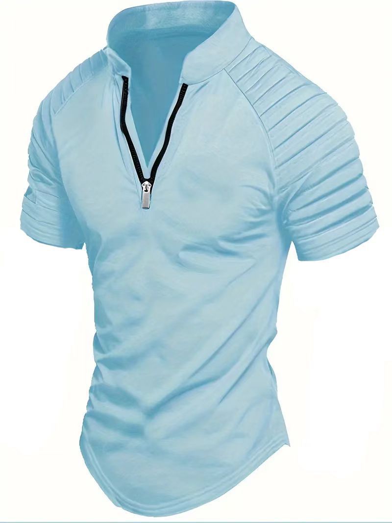 Herren Sportliches Kurzarm-Zip-Shirt Echoarchiv