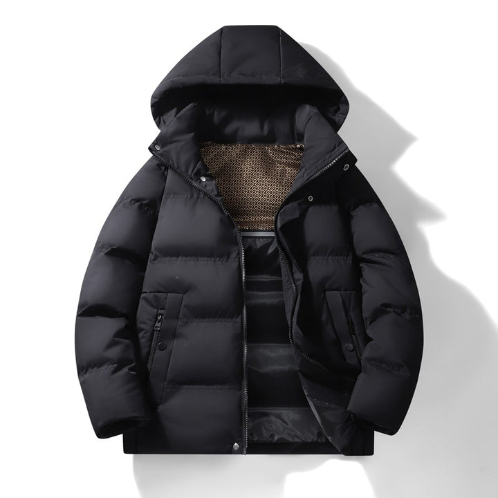 Herren Wattierte Kapuzen‑Thermo‑Steppjacke mit winddichter Hülle & versteckter Druckknopfblende Echoarchiv