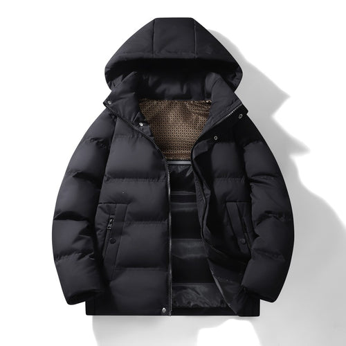 Herren Wattierte Kapuzen‑Thermo‑Steppjacke mit winddichter Hülle & versteckter Druckknopfblende Echoarchiv