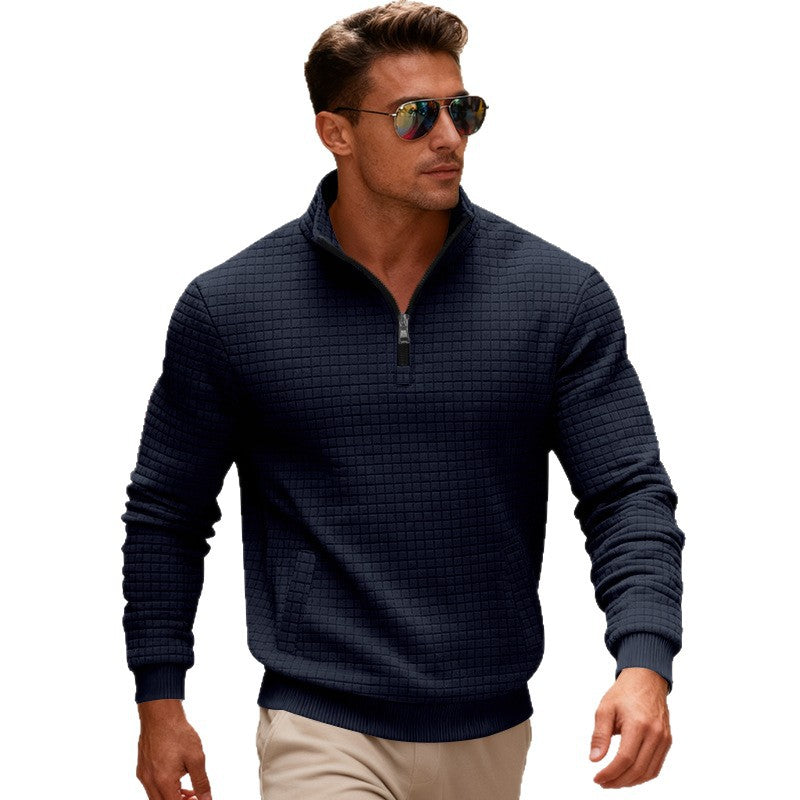Herren Fleece-Pullover mit hohem Kragen und praktischem Reißverschluss Echoarchiv