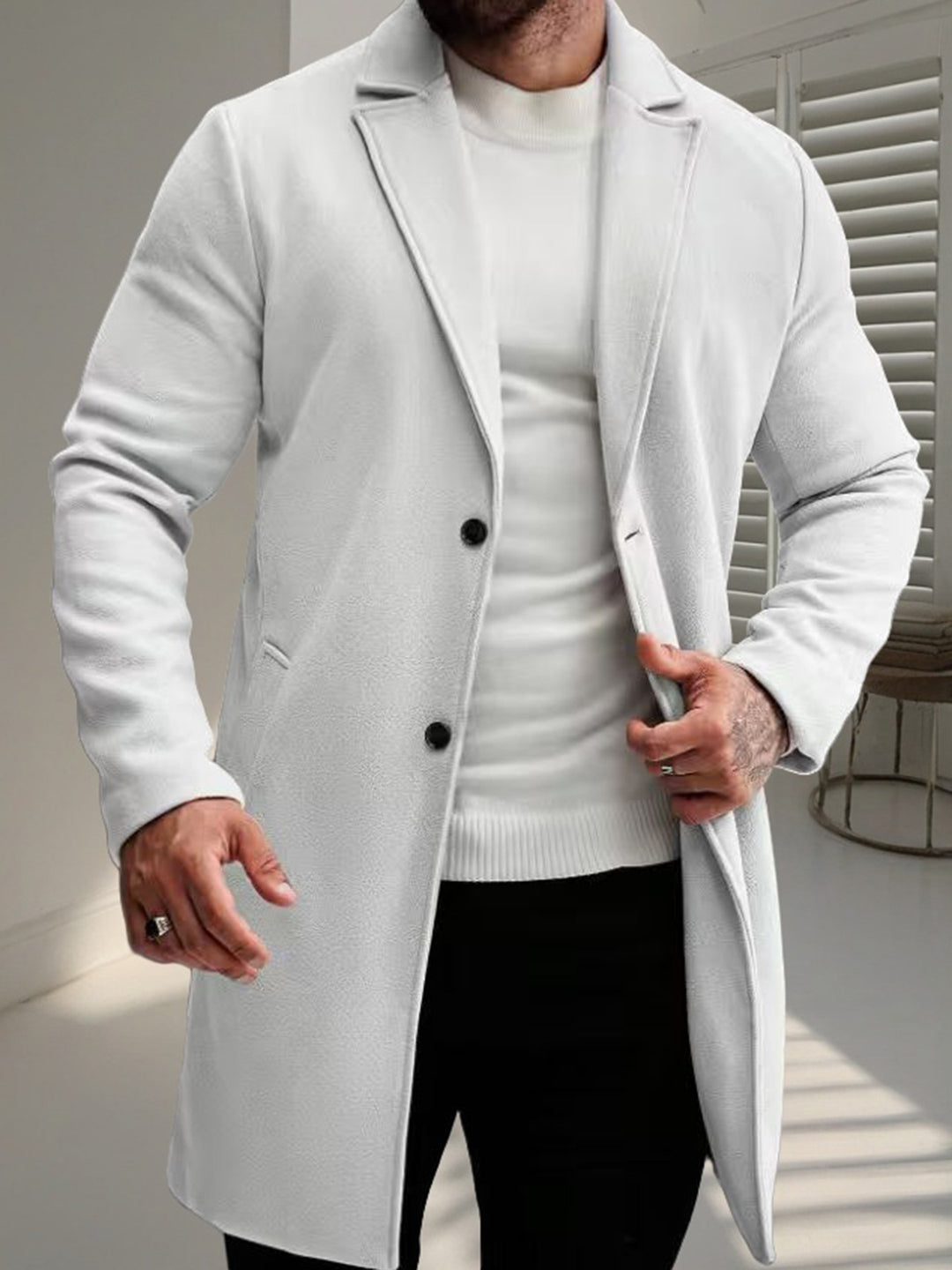 Herren eleganter Wollmantel Echoarchiv