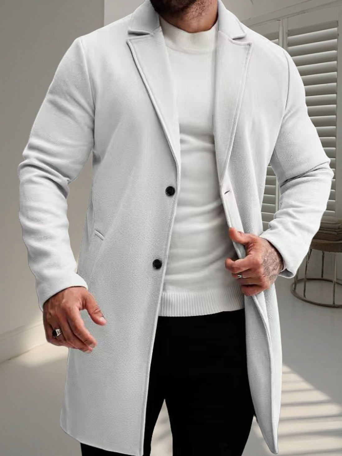 Herren eleganter Wollmantel – Montevé