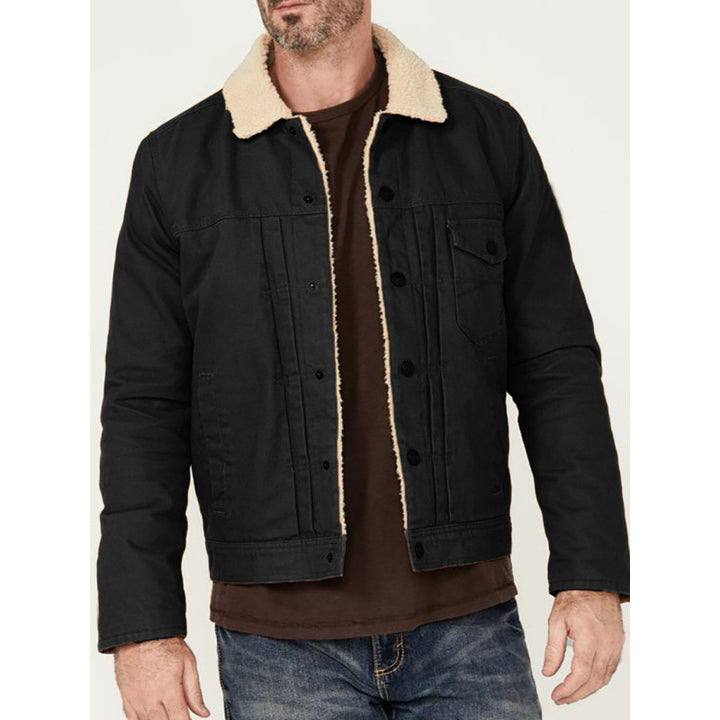 Herren Denimjacke mit weichem Sherpa-Futter Echoarchiv