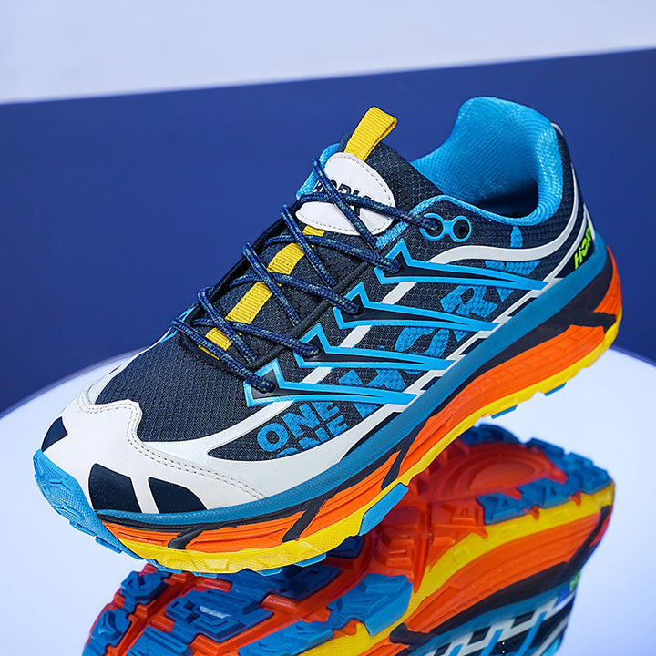 Herren technische Trailrunning-Sneaker mit stoßdämpfender Hohlkern-Zwischensohle verstärkter Zehenkappe und griffiger Offroad-Profilsohle – Tavélo