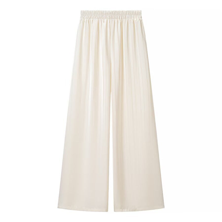 Damen Oversize Hemdblusenkleid mit durchgehender Knopfleiste und weite Plissee-Hose im Lounge-Set Echoarchiv