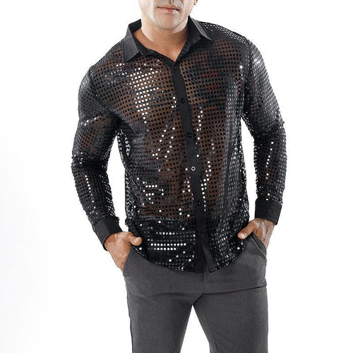 Herren Glänzendes Partshirt mit Strassmotiven Echoarchiv