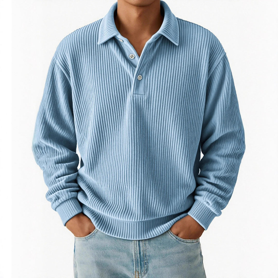 Herren Poloshirt mit Rippstruktur und klassischem Kragen Echoarchiv