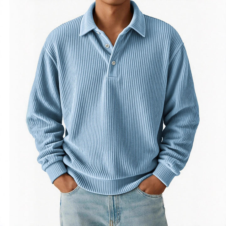 Herren Poloshirt mit Rippstruktur und klassischem Kragen Echoarchiv