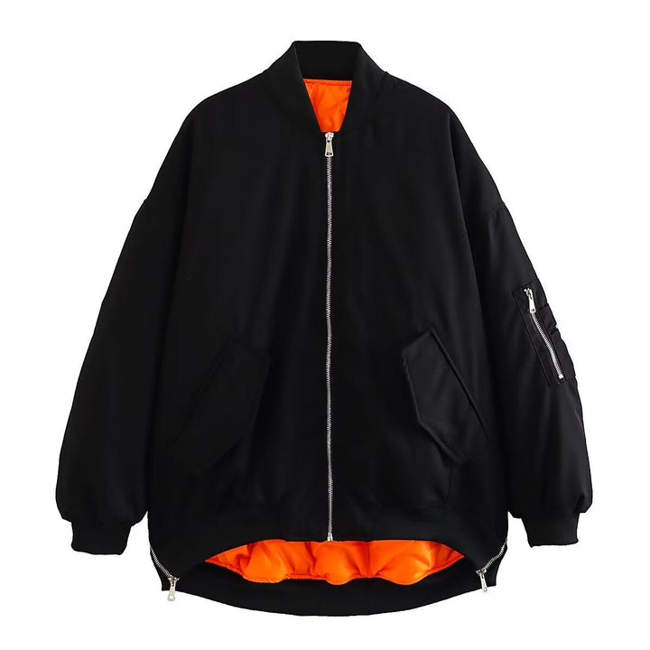 Damen sportliche Bomberjacke mit praktischen Taschen und Stehkragen Echoarchiv