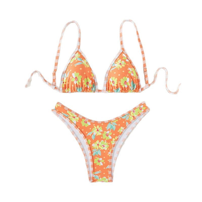 Damen floraler Triangel-Bikini mit verstellbaren Trägern Echo Archiv