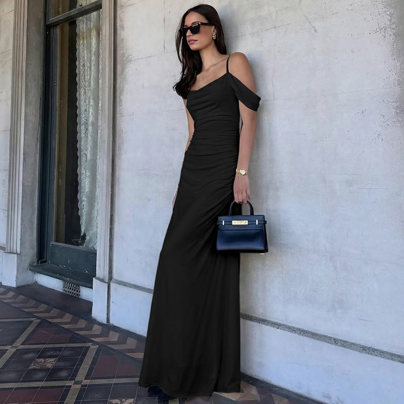 Damen Elegantes bodenlanges Kleid mit einzigartiger Drapierung Echo Archiv
