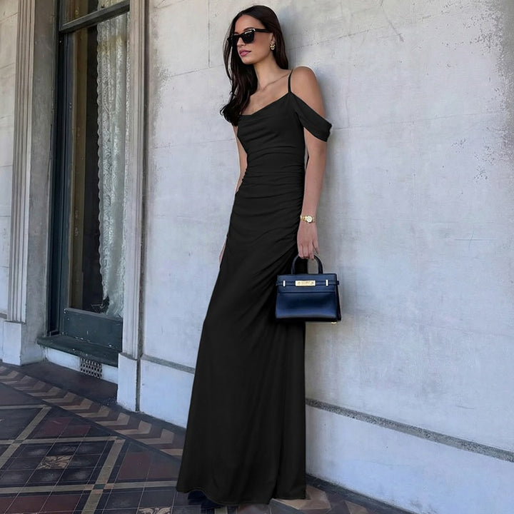 Damen Elegantes bodenlanges Kleid mit einzigartiger Drapierung Echo Archiv