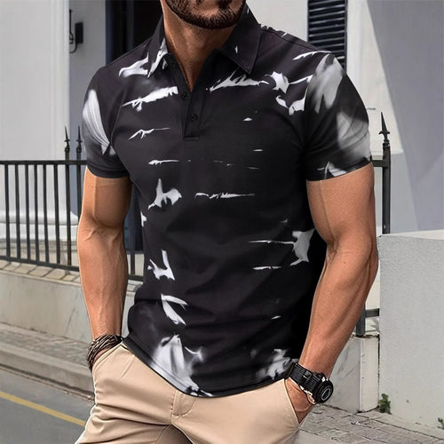 Herren modisches Kurzarm Poloshirt mit ausgefallenem Muster Echoarchiv
