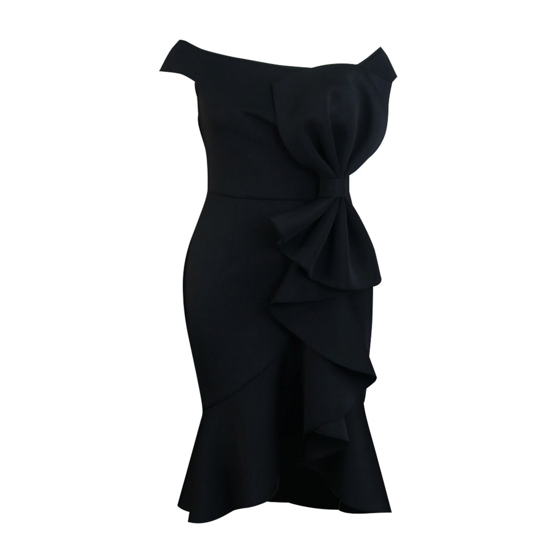 Damen Elegantes schulterfreies Kleid mit Rüschendetails Echo Archiv