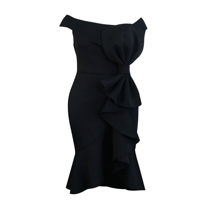 Damen Elegantes schulterfreies Kleid mit Rüschendetails Echo Archiv