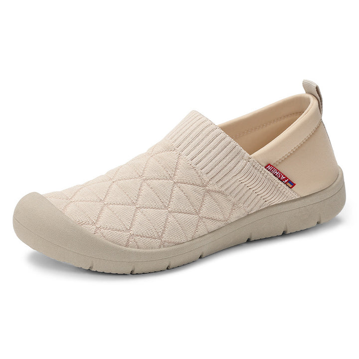 Damen nan atmungsaktiver gestrickter Slip-On Komfort-Halbschuh mit elastischem Schaft und stoßdämpfender EVA-Sohle Echo Archiv