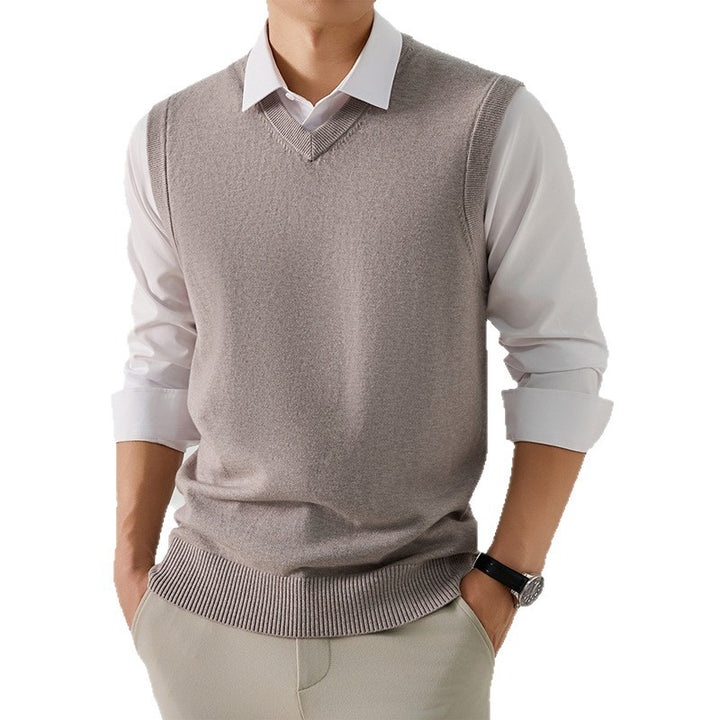 Herren eleganter V-Ausschnitt Pulloverweste Echoarchiv