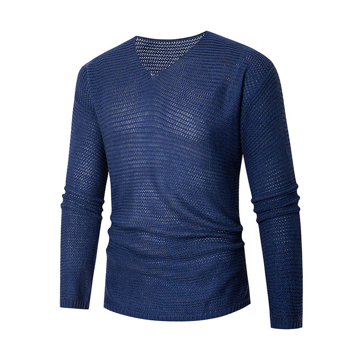Herren modisches V-Ausschnitt-Strickpullover aus atmungsaktivem Material Echoarchiv
