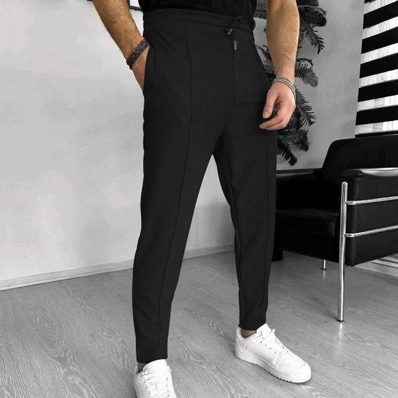 Herren modische Freizeithose mit elastischem Bund und eingewebtem Muster Echoarchiv