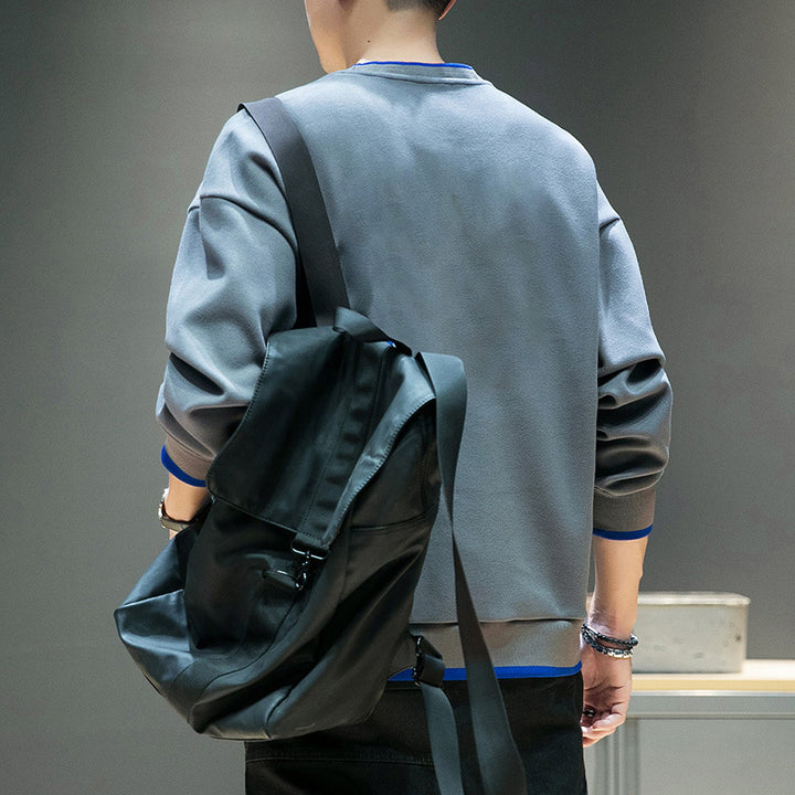 Herren Relaxed-Sweatshirt mit kontrastpaspelierten Bündchen und Clean-Rundhals Echo Archiv