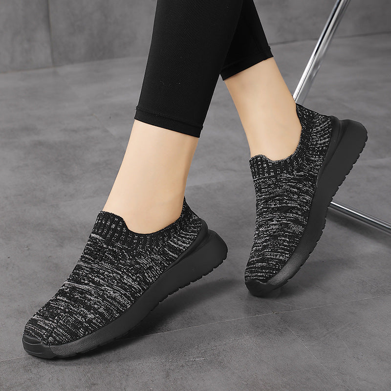 Damen nan sockenähnlicher Komfort-Slipper mit strukturiertem Strickobermaterial und gedämpfter EVA-Keilsohle Echo Archiv