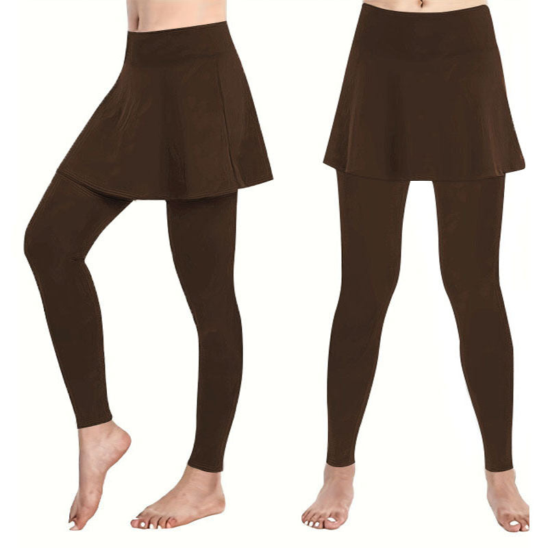 Damen Highwaist-Leggings mit integriertem Tellerrock und figurschmeichelnder Silhouette Echoarchiv