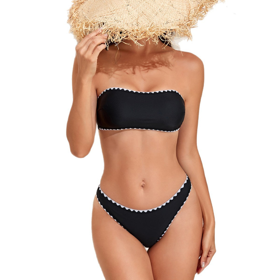 Damen Bandeau Bikini mit geometrischen Details Echo Archiv