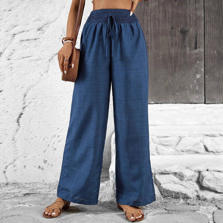 Damen weit geschnittene Sommerhose mit elastischem Bund und Kordelzug Echo Archiv