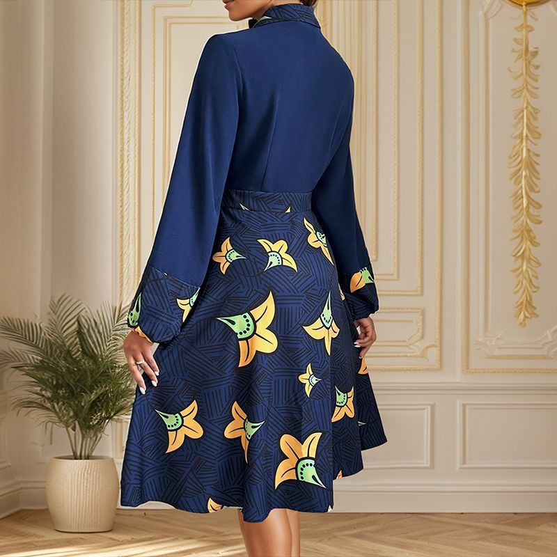 Damen Elegantes Midi-Kleid mit floralem Muster und Knopfleiste Echo Archiv