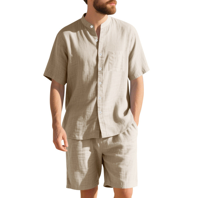 Herren luftiges Kurzarm-Hemd und Shorts-Set Echoarchiv