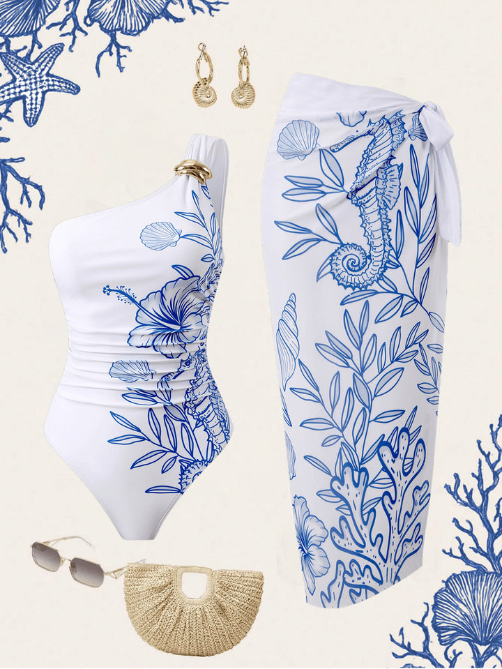Damen Einteiler Badeanzug mit luxuriösem floralem Design Echo Archiv