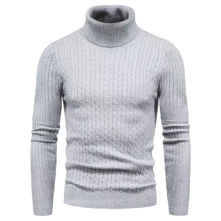 Herren Rollkragenpulli mit strukturiertem Zopfmuster Echoarchiv